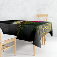 Hawaii Plumeria Tablecloth Polynesian Tattoo and Hibiscus