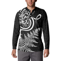 New Zealand Octopus Tattoo and Fern Button Sweatshirt Maori Pattern