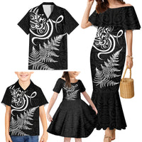 New Zealand Octopus Tattoo and Fern Family Matching Mermaid Dress and Hawaiian Shirt Maori Pattern