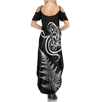 New Zealand Octopus Tattoo and Fern Summer Maxi Dress Maori Pattern