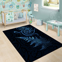 New Zealand Octopus Tattoo and Fern Area Rug Maori Pattern Matariki Style LT03 - Polynesian Pride