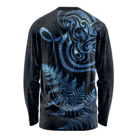 New Zealand Octopus Tattoo and Fern Long Sleeve Shirt Maori Pattern Matariki Style