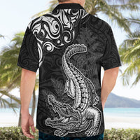 New Zealand Crocodile Tattoo and Fern Hawaiian Shirt Maori Pattern LT03 - Polynesian Pride