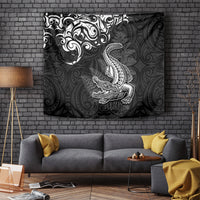 New Zealand Crocodile Tattoo and Fern Tapestry Maori Pattern LT03 - Polynesian Pride