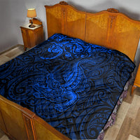 New Zealand Crocodile Tattoo and Fern Quilt Maori Pattern Blue Color LT03 - Polynesian Pride