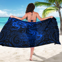 New Zealand Crocodile Tattoo and Fern Sarong Maori Pattern Blue Color LT03 - Polynesian Pride