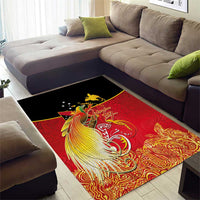 Papua New Guinea Independence Day Area Rug Happy Anniversary 50th Bird-of-paradise Melanesian Tattoos - Polynesian Pride