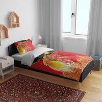 Papua New Guinea Independence Day Bedding Set Happy Anniversary 50th Bird-of-paradise Melanesian Tattoos - Polynesian Pride