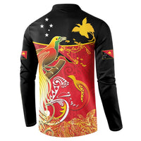 Papua New Guinea Independence Day Button Sweatshirt Happy Anniversary 50th Bird-of-paradise Melanesian Tattoos - Polynesian Pride