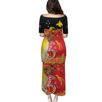 Papua New Guinea Independence Day Family Matching Puletasi and Hawaiian Shirt Happy Anniversary 50th Bird-of-paradise Melanesian Tattoos - Polynesian Pride