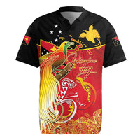 Papua New Guinea Independence Day Rugby Jersey Happy Anniversary 50th Bird-of-paradise Melanesian Tattoos - Polynesian Pride