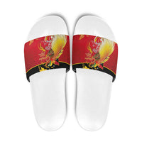 Papua New Guinea Independence Day Slide Sandals Happy Anniversary 50th Bird-of-paradise Melanesian Tattoos - Polynesian Pride