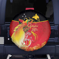 Papua New Guinea Independence Day Spare Tire Cover Happy Anniversary 50th Bird-of-paradise Melanesian Tattoos - Polynesian Pride