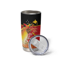 Papua New Guinea Independence Day Tumbler Cup Happy Anniversary 50th Bird-of-paradise Melanesian Tattoos - Polynesian Pride