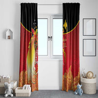 Papua New Guinea Independence Day Window Curtain Happy Anniversary 50th Bird-of-paradise Melanesian Tattoos - Polynesian Pride