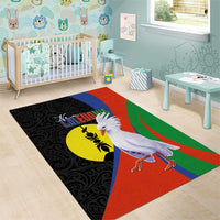 New Caledonia Area Rug Kagu Bird and The Seal with Melanesian Culture - Polynesian Pride