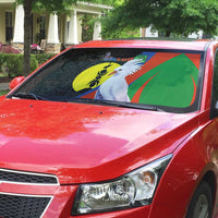 New Caledonia Auto Sun Shade Kagu Bird and The Seal with Melanesian Culture - Polynesian Pride