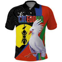 New Caledonia Polo Shirt Kagu Bird and The Seal with Melanesian Culture - Polynesian Pride