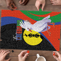 New Caledonia Puzzle Kagu Bird and The Seal with Melanesian Culture - Polynesian Pride