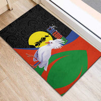 New Caledonia Rubber Doormat Kagu Bird and The Seal with Melanesian Culture - Polynesian Pride