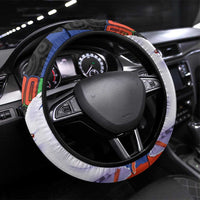 New Caledonia Steering Wheel Cover Kagu Bird and The Seal with Melanesian Culture - Polynesian Pride
