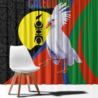 New Caledonia Window Curtain Kagu Bird and The Seal with Melanesian Culture - Polynesian Pride