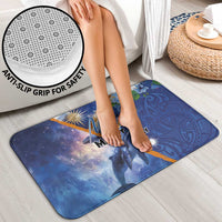 Marshall Islands Manit Day Bathroom Set Grunge National Flag with Whales and Tribal Tattoos - Polynesian Pride