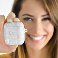 Samoan Culture-Lotu Tamaiti AirPods Case Siapo and Polynesian Art Tattoos LT03 White - Polynesian Pride