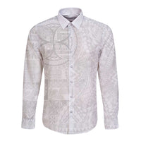 Samoan Culture-Lotu Tamaiti Long Sleeve Button Shirt Siapo and Polynesian Art Tattoos - Polynesian Pride