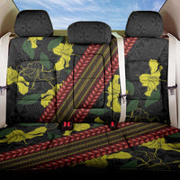 Samoan Culture Back Car Seat Cover Hibiscus and Ula Fala with Tapa Pattern Black Color LT03 One Size Black - Polynesian Pride