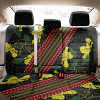 Samoan Culture Back Car Seat Cover Hibiscus and Ula Fala with Tapa Pattern Black Color LT03 - Polynesian Pride
