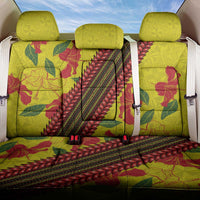 Samoan Culture Back Car Seat Cover Hibiscus and Ula Fala with Tapa Pattern Yellow Color LT03 One Size Yellow - Polynesian Pride