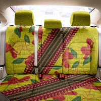Samoan Culture Back Car Seat Cover Hibiscus and Ula Fala with Tapa Pattern Yellow Color LT03 - Polynesian Pride