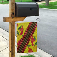 Samoan Culture Garden Flag Hibiscus and Ula Fala with Tapa Pattern Yellow Color LT03 - Polynesian Pride