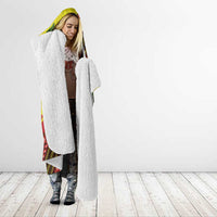 Samoan Culture Hooded Blanket Hibiscus and Ula Fala with Tapa Pattern Yellow Color LT03 - Polynesian Pride