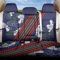 Samoan Culture Back Car Seat Cover Hibiscus and Ula Fala with Tapa Pattern Blue Color LT03 One Size Blue - Polynesian Pride