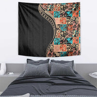 Hawaiian Hibiscus and Tropical Leaves Tapestry Patchwork Grunge Abstract and Tapa Tribal Pattern Half Style LT03 - Polynesian Pride