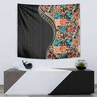 Hawaiian Hibiscus and Tropical Leaves Tapestry Patchwork Grunge Abstract and Tapa Tribal Pattern Half Style LT03 - Polynesian Pride