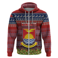 Kiribati Christmas Hoodie Coat of Arms and Map Beautiful Merry Xmas Snowflake LT03 - Polynesian Pride