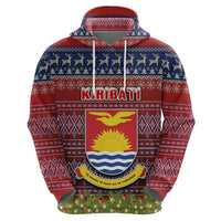 Personalised Kiribati Christmas Hoodie Coat of Arms and Map Beautiful Merry Xmas Snowflake LT03 - Polynesian Pride