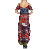 Personalised Kiribati Christmas Summer Maxi Dress Coat of Arms and Map Beautiful Merry Xmas Snowflake LT03 - Polynesian Pride