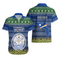 Personalised Marshall Islands Christmas Hawaiian Shirt Coat of Arms and Map Beautiful Merry Xmas Snowflake LT03 - Polynesian Pride