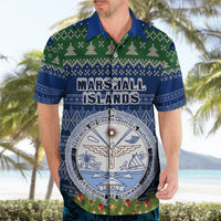 Personalised Marshall Islands Christmas Hawaiian Shirt Coat of Arms and Map Beautiful Merry Xmas Snowflake LT03 - Polynesian Pride