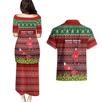 Personalised Wallis and Futuna Christmas Couples Matching Puletasi Dress and Hawaiian Shirt Coat of Arms and Map Beautiful Merry Xmas Snowflake LT03 - Polynesian Pride