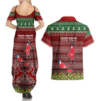 Personalised Wallis and Futuna Christmas Couples Matching Summer Maxi Dress and Hawaiian Shirt Coat of Arms and Map Beautiful Merry Xmas Snowflake LT03 - Polynesian Pride