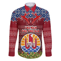 personalised-french-polynesia-christmas-family-matching-long-sleeve-bodycon-dress-and-hawaiian-shirt-coat-of-arms-and-map-beautiful-merry-xmas-snowflake