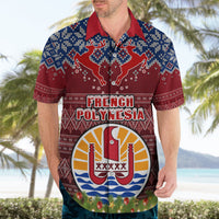 Personalised French Polynesia Christmas Hawaiian Shirt Coat of Arms and Map Beautiful Merry Xmas Snowflake LT03 - Polynesian Pride