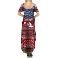 Personalised French Polynesia Christmas Summer Maxi Dress Coat of Arms and Map Beautiful Merry Xmas Snowflake LT03 - Polynesian Pride