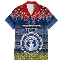northern-mariana-islands-christmas-family-matching-summer-maxi-dress-and-hawaiian-shirt-coat-of-arms-and-map-beautiful-merry-xmas-snowflake