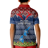 Northern Mariana Islands Christmas Kid Polo Shirt Coat of Arms and Map Beautiful Merry Xmas Snowflake LT03 - Polynesian Pride